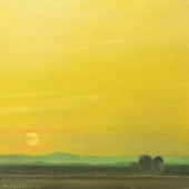 S.M. HANKALA OIL ON BOARD SUNS