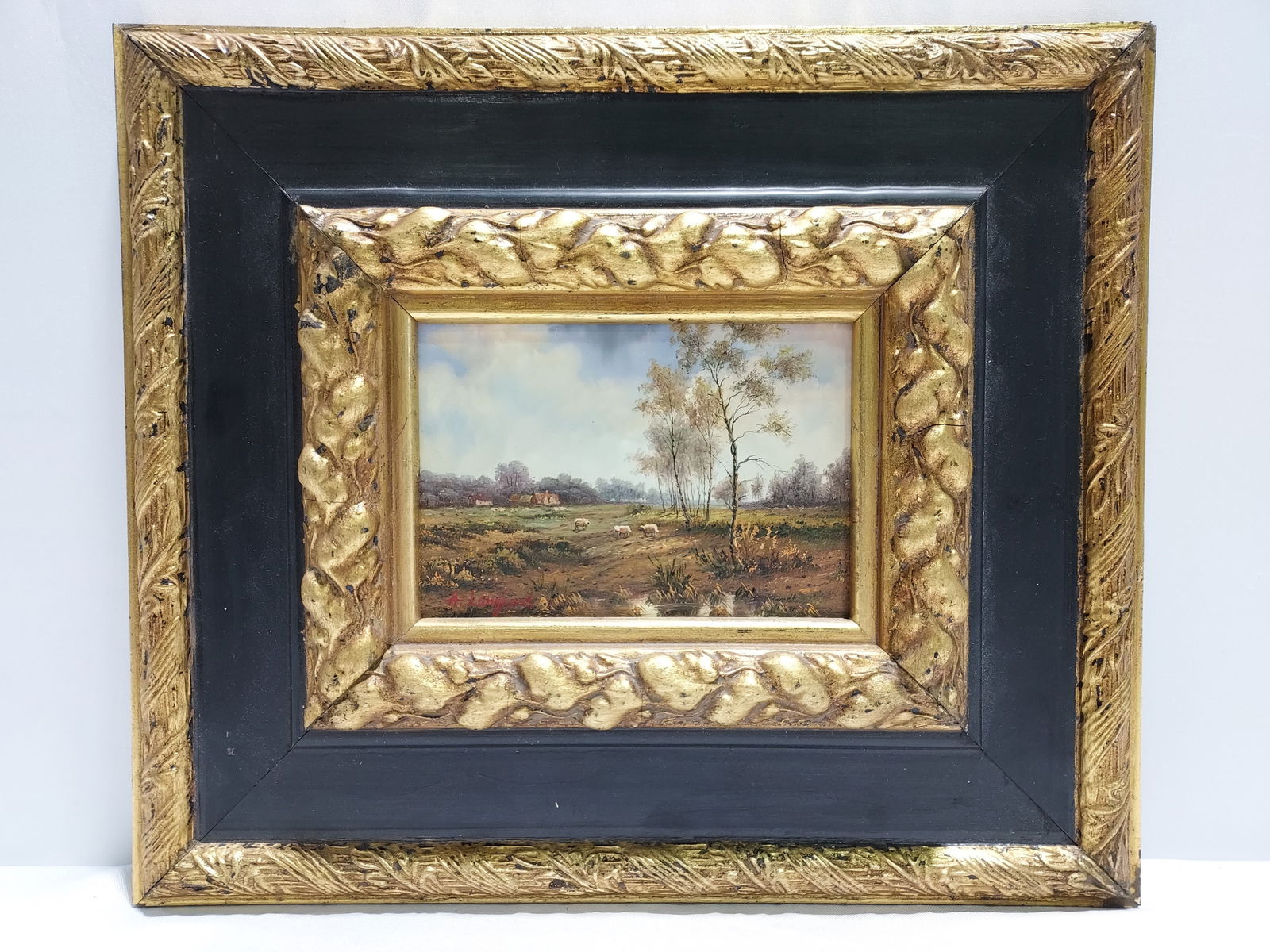 SM OIL ON PANEL PASTURE SCENE