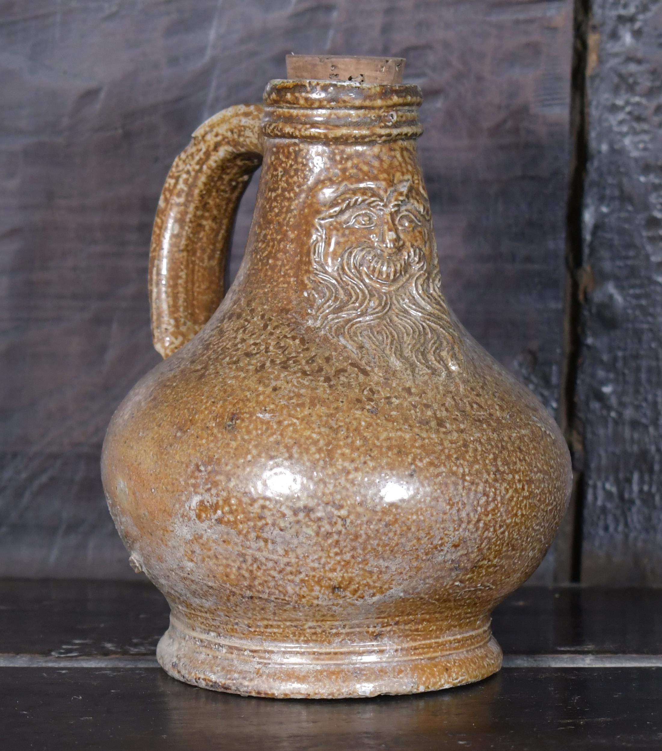 SMALL 17TH C. BELLARMINE JUG. A