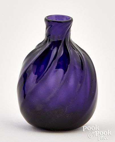 SMALL AMETHYST COLOGNE BOTTLE, 19TH