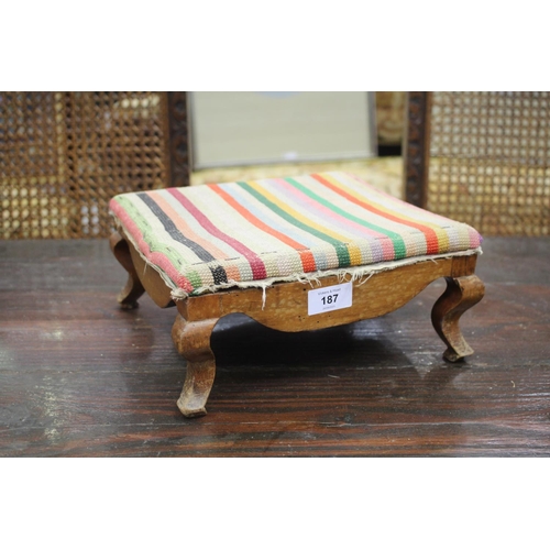 Small antique carved foot stool,