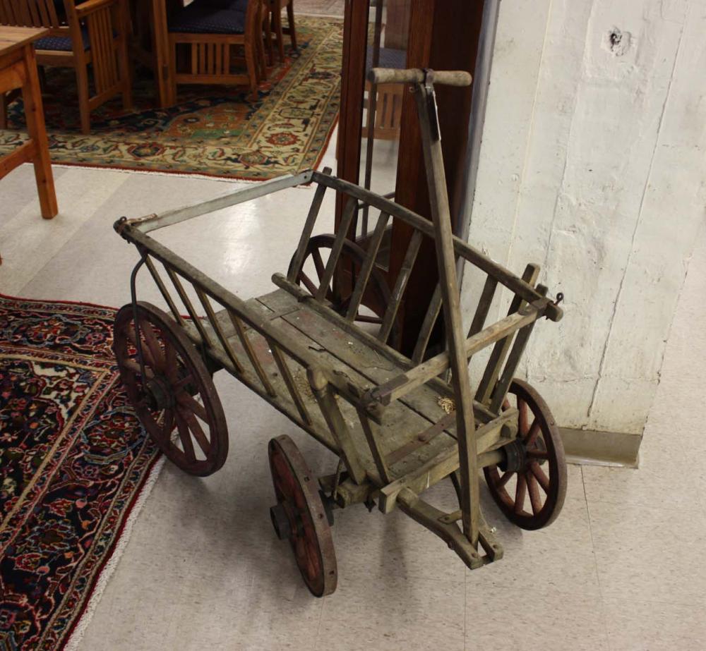 SMALL ANTIQUE HAY WAGON, ROMANIA,