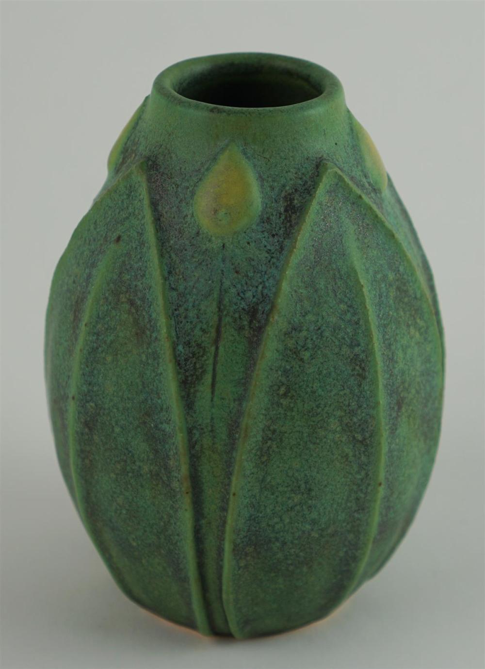 SMALL ART POTTERY GREEN AND