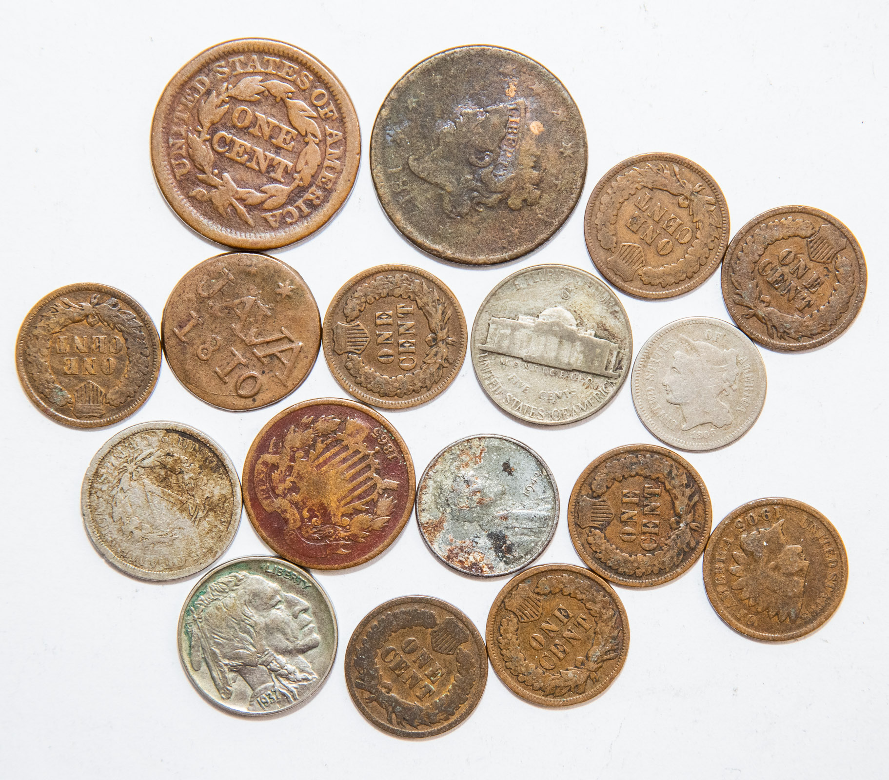 SMALL BAG OF US TYPE COINS Two