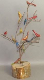 SMALL BIRD TREE CARVING BY DAN