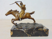 SMALL BRONZE, ARAB ON HORSEBAC