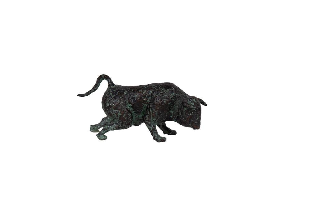 SMALL BRONZE BULL9 inches wide; 4
