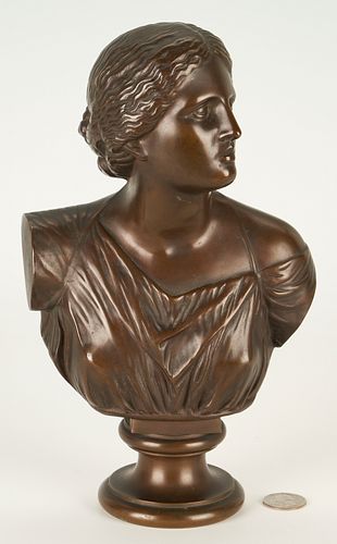 SMALL BRONZE FEMALE BUST AFTER A.
