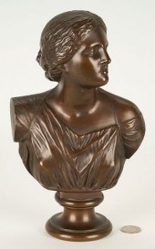 SMALL BRONZE FEMALE BUST AFTER