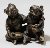 Small Bronze Figural Group Chi