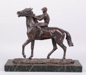 SMALL BRONZE MOUNTED JOCKEY "T