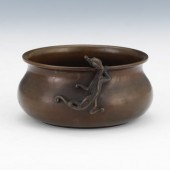 SMALL BRONZE SALAMANDER BOWL 2