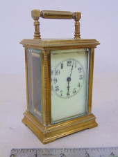 SMALL CARRIAGE CLOCK, BRASS CA
