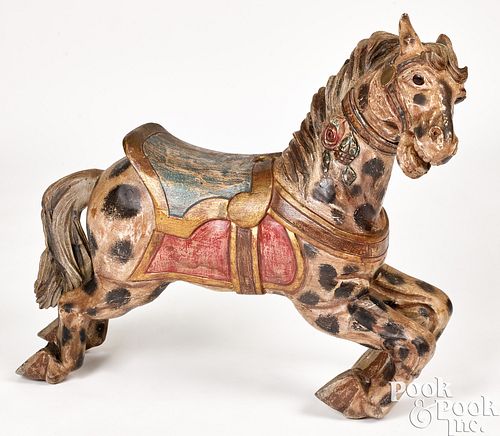 SMALL CARVED AND PAINTED CAROUSEL