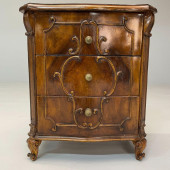 SMALL CARVED WOOD COMMODE OR S