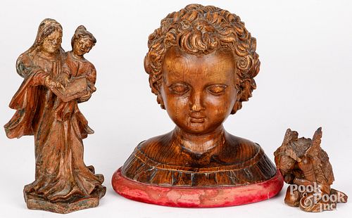 SMALL CARVED WOODEN FIGURE OF A