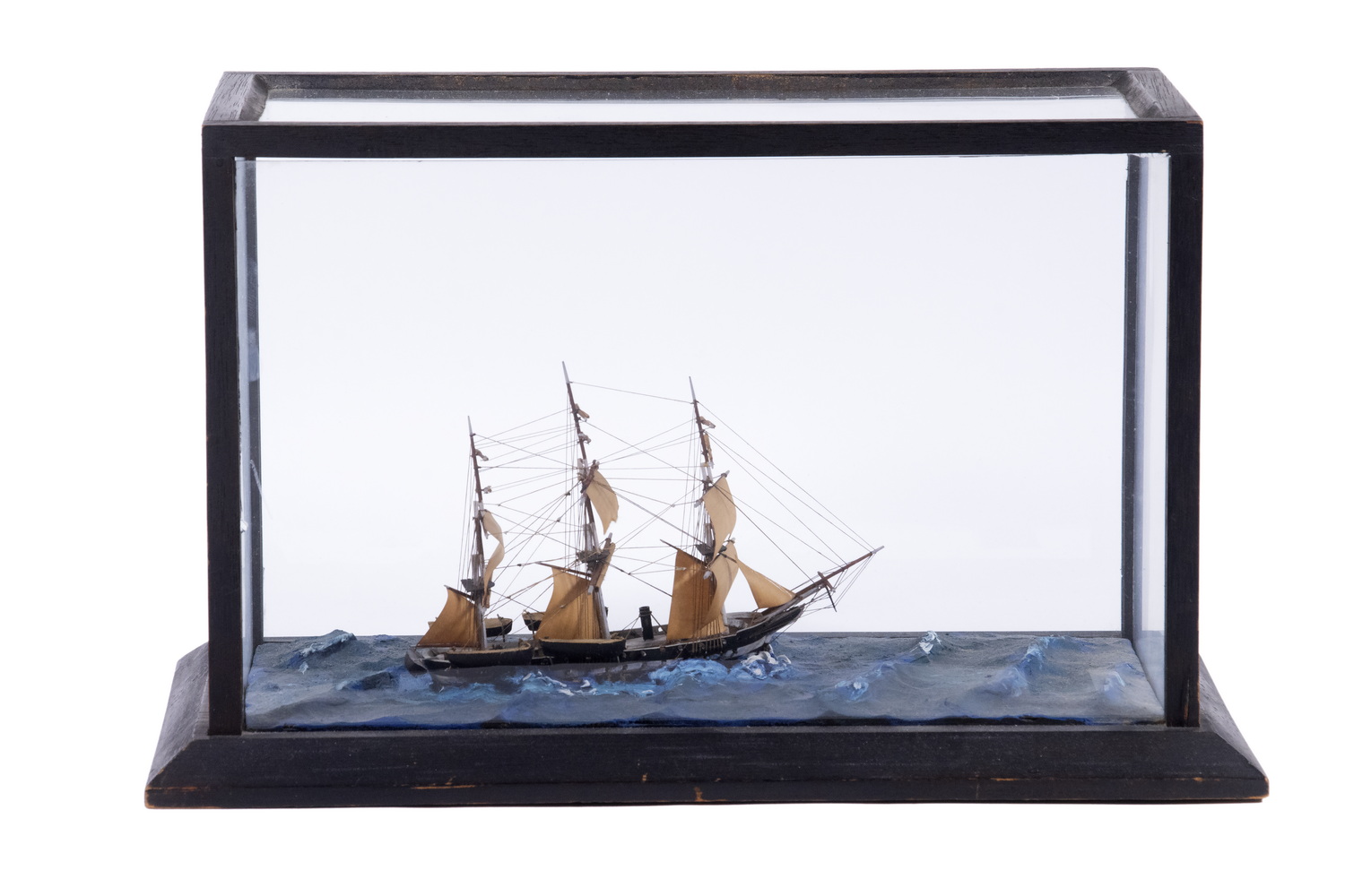 SMALL CASED SHIP MODEL Whaling Ship