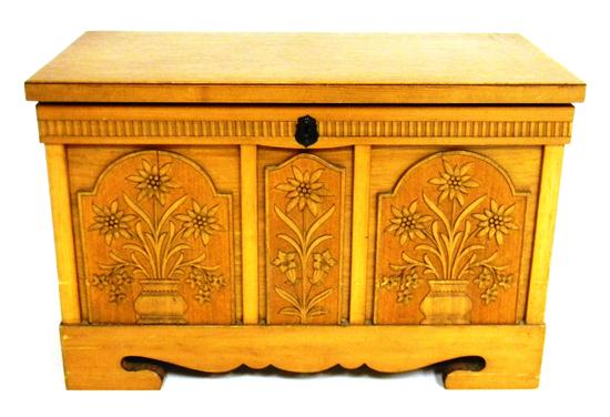 Small chest with three bas relief