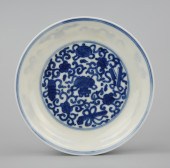 SMALL CHINESE B & W PLATE W/ A