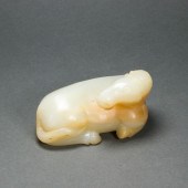 SMALL CHINESE CELADON JADE CAR