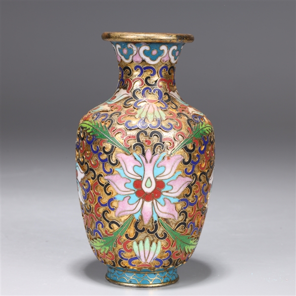 Small Chinese cloisonne and brass