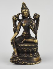 SMALL CHINESE GILT BRONZE FIGU