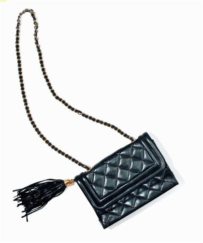 Small dark navy blue Chanel purse