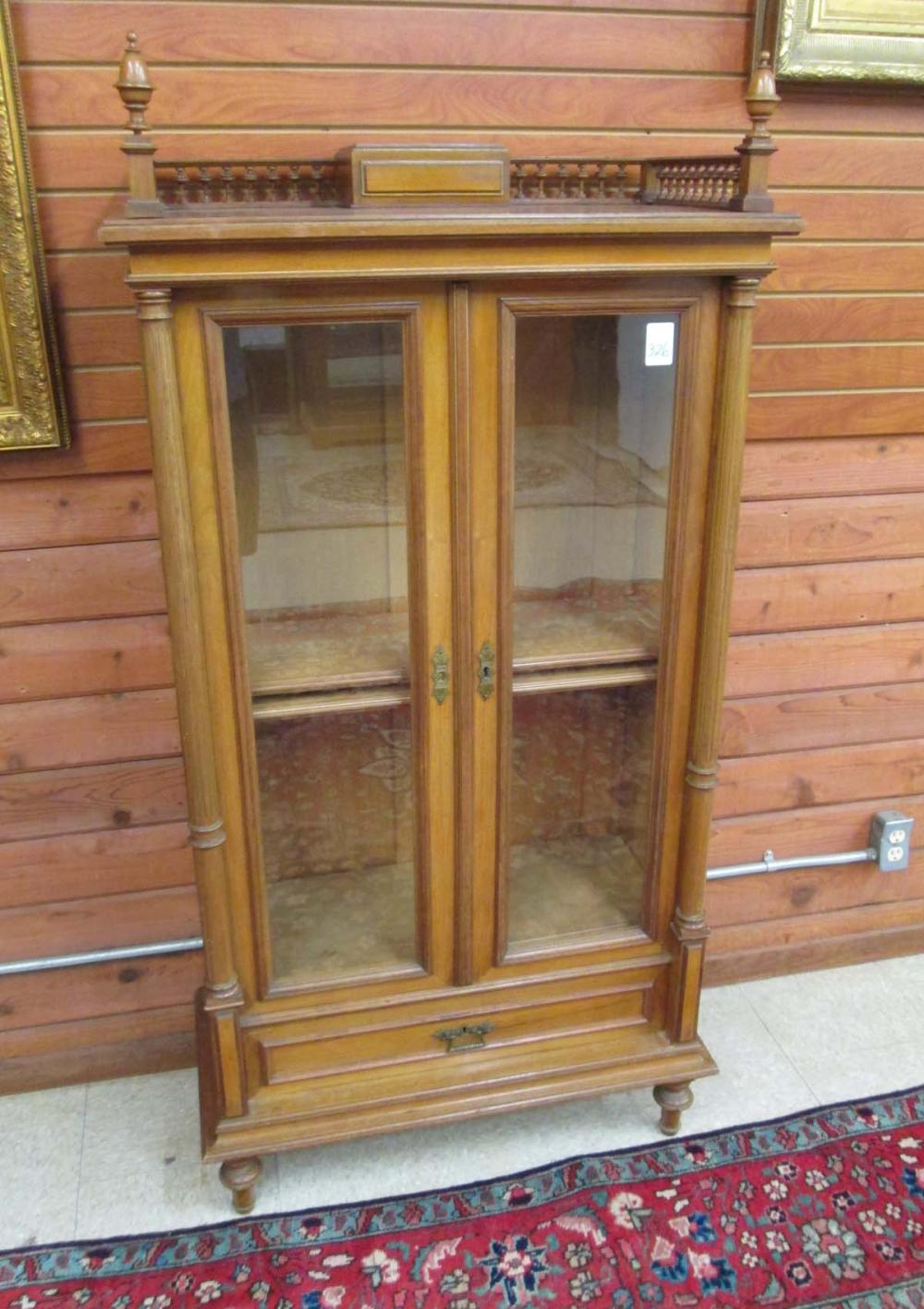 SMALL DOUBLE-DOOR WALNUT CABINET