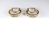 SMALL DOUBLE HOOP GOLD EARRING