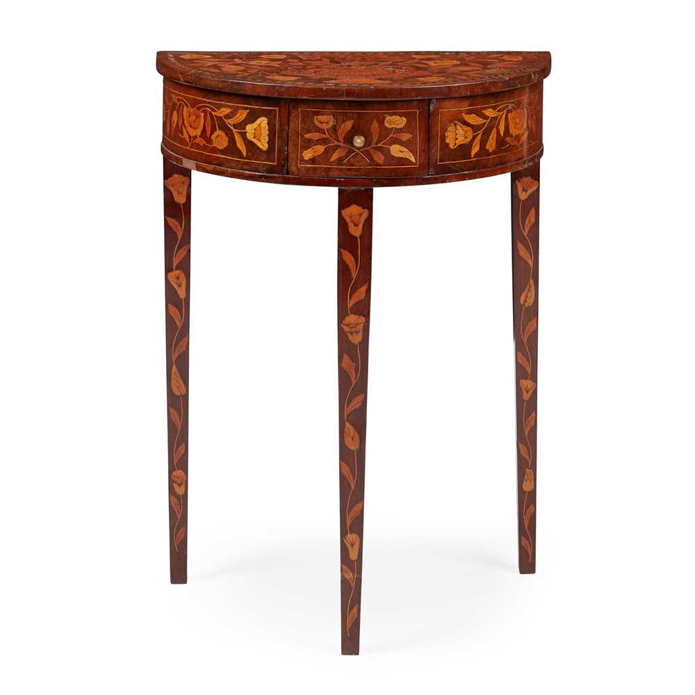 SMALL DUTCH WALNUT AND MARQUETRY
