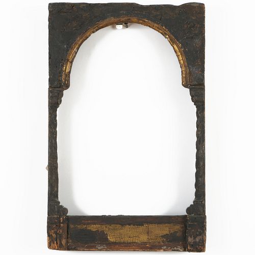 SMALL EBONIZED AND PARCEL-GILT