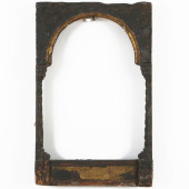 SMALL EBONIZED AND PARCEL-GILT