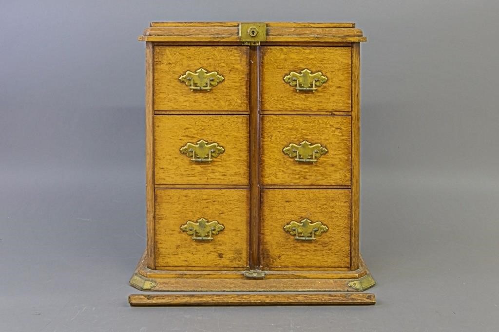 Small English oak storage drawer