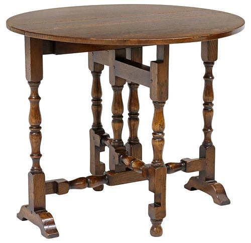 SMALL ENGLISH TIGER OAK DROP-LEAF