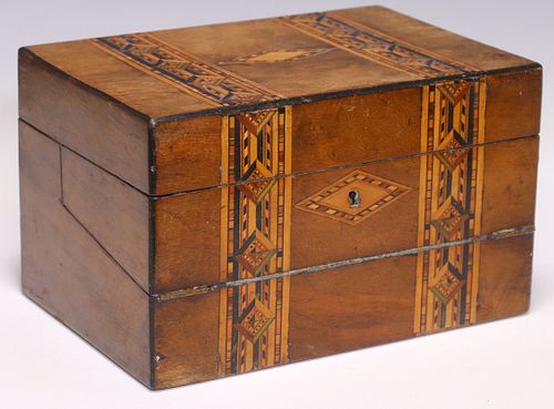 SMALL ENGLISH TUNBRIDGE WARE WALNUT