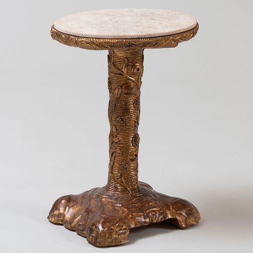 SMALL FAUX BOIS GILT COMPOSITION