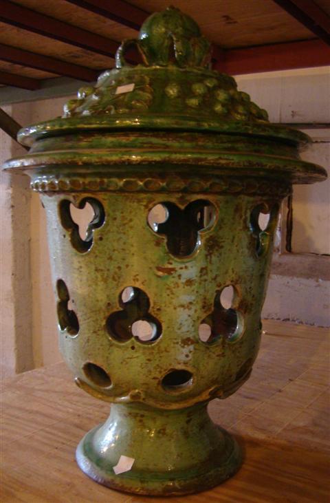 SMALL FRENCH ANDUZE GREEN GLAZED