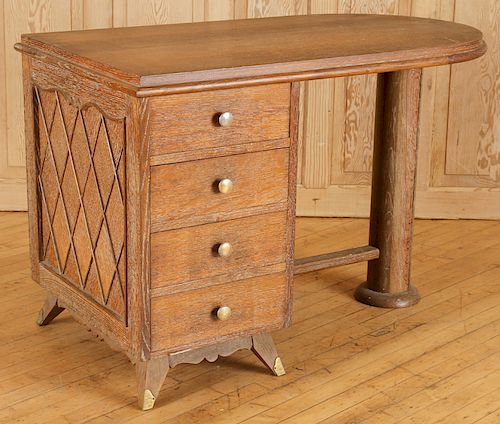 SMALL FRENCH CERUSED OAK WRITING