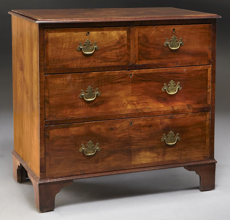 Small Georgian walnut chest of
