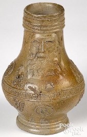 SMALL GERMAN STONEWARE BELLARM