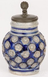 SMALL GERMAN STONEWARE TANKARD