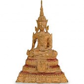 SMALL GILT BRONZE BUDDHADESCRI