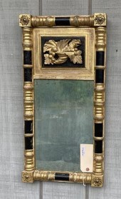 SMALL GILT & EBONIZED CARVED C