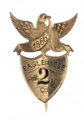 SMALL GOLD SHIELD-TYPE FIRE BA