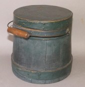 SMALL GREEN PAINTED SALT BUCKE