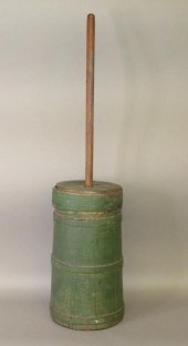 SMALL GREEN PAINTED SOFTWOOD D