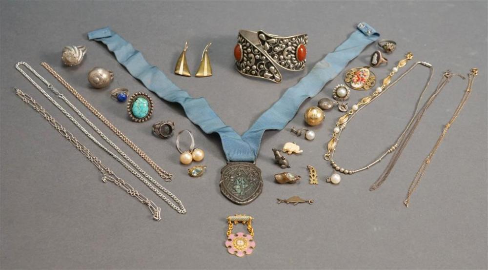 SMALL GROUP OF SILVER TONE, GOLD