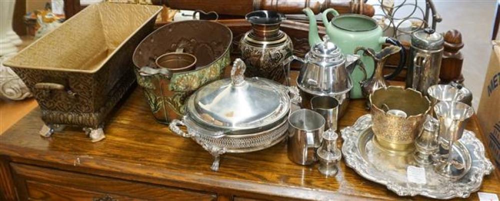 SMALL GROUP WITH SILVER PLATE AND