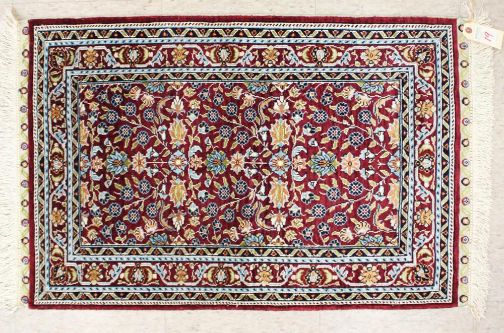 SMALL HAND KNOTTED SILK MAT,