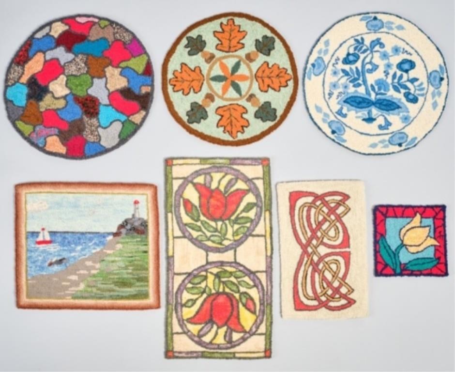 SMALL HOOKED RUGSAn assortment of 7